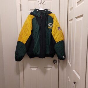 Men vintage Green Bay Packers Starer  bomber Jacket L